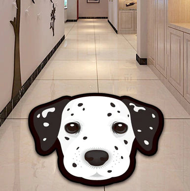 Image of a dalmatian rug in a hallway