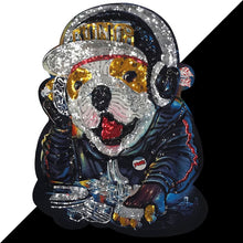 Load image into Gallery viewer, DJ Bulldog Embroidered and Sequinned Sew-on Patch-Apparel-Accessories, Dogs, English Bulldog, Patch-10