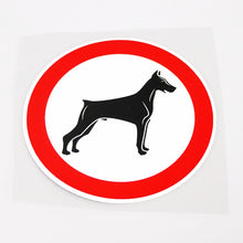 Load image into Gallery viewer, Image of a warning sign doberman car decal