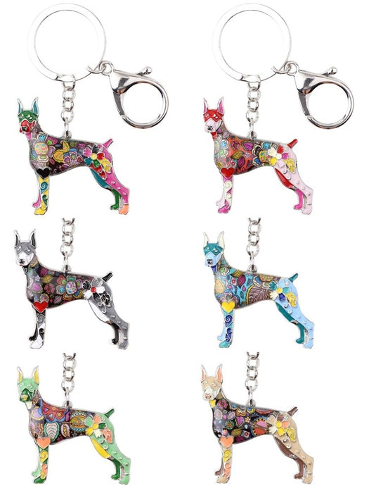Beautiful Doberman Love Enamel Keychains-Accessories-Accessories, Doberman, Dogs, Keychain-1