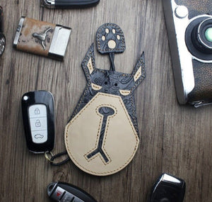 Doberman Love Large Genuine Leather Keychains-Accessories-Accessories, Doberman, Dogs, Keychain-16