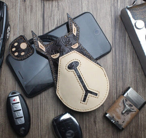 Doberman Love Large Genuine Leather Keychains-Accessories-Accessories, Doberman, Dogs, Keychain-22