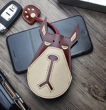 Load image into Gallery viewer, Doberman Love Large Genuine Leather Keychains-Accessories-Accessories, Doberman, Dogs, Keychain-24