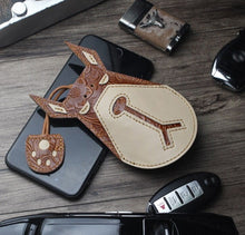 Load image into Gallery viewer, Doberman Love Large Genuine Leather Keychains-Accessories-Accessories, Doberman, Dogs, Keychain-31