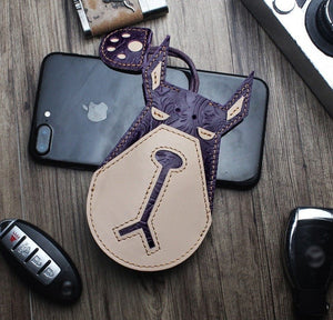 Doberman Love Large Genuine Leather Keychains-Accessories-Accessories, Doberman, Dogs, Keychain-6