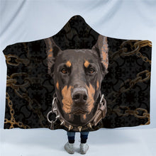 Load image into Gallery viewer, Doberman Love Wearable Travel Blanket-Home Decor-Blankets, Doberman, Dogs, Home Decor-Doberman-Sherpa Fleece - Large-1