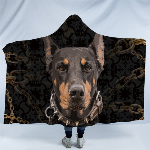 Doberman Love Wearable Travel Blanket-Home Decor-Blankets, Doberman, Dogs, Home Decor-Doberman-Sherpa Fleece - Large-1