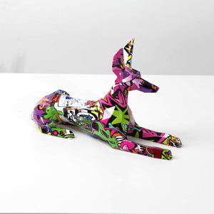 Image of a stunning multicolor doberman statue in Blend B