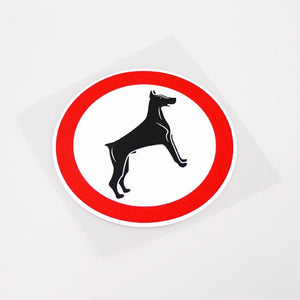Image of a warning sign doberman sticker