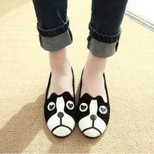 Load image into Gallery viewer, Dog and Cat Face Womens FlatsShoesOnly Dog5