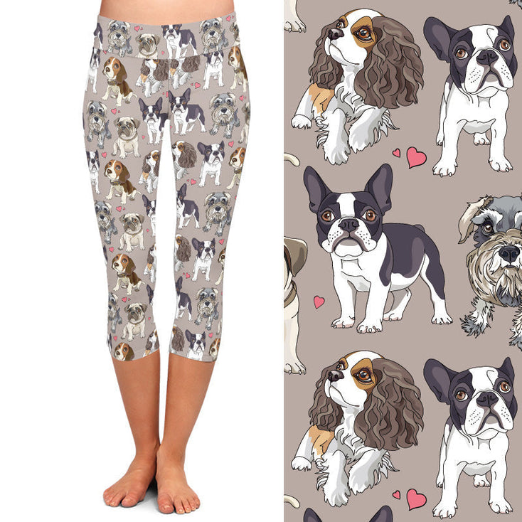Dog Mom Love Womens Leggings-Apparel-Apparel, Beagle, Boston Terrier, Cavalier King Charles Spaniel, Dogs, French Bulldog, Leggings, Pug, Schnauzer-12