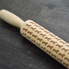 Load image into Gallery viewer, Doggo Love Wooden Rolling Pin for Baking CookiesHome DecorDachshund