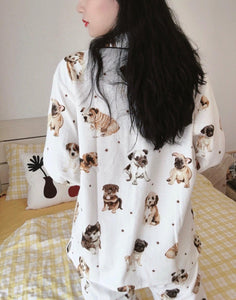Doggo Mama Love Women's Cotton Pajamas-Apparel-Apparel, Chihuahua, Dachshund, Dogs, English Bulldog, French Bulldog, Jack Russell Terrier, Pajamas, Pug, Rottweiler, Siberian Husky-3