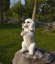 Load image into Gallery viewer, Image of a super cute namaste White Doodle statue