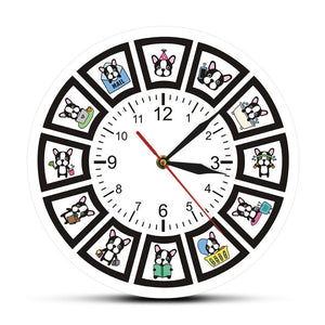 Image of an adorable boston terrier wall clock