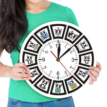 Load image into Gallery viewer, Image of a girl with boston terrier wall clock
