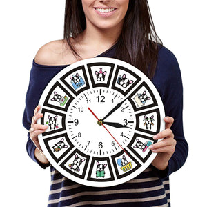Image of a girl with boston terrier clock
