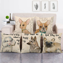 Load image into Gallery viewer, Eat Play Love French Bulldog Cushion Cover-Home Decor-Cushion Cover, Dogs, French Bulldog, Home Decor-3