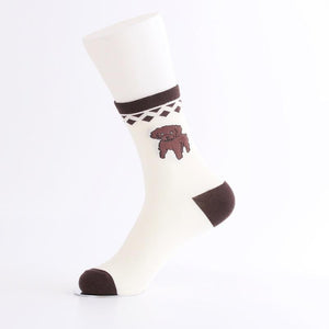 Embroidered Boston Terrier Cotton SocksSocks