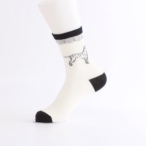 Embroidered Boston Terrier Cotton SocksSocks