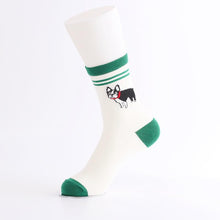 Load image into Gallery viewer, Image of embroidered boston terrier socks womens