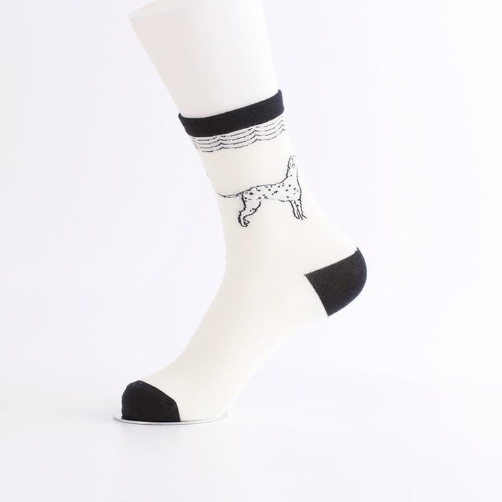 Embroidered Dalmatian Cotton SocksSocks