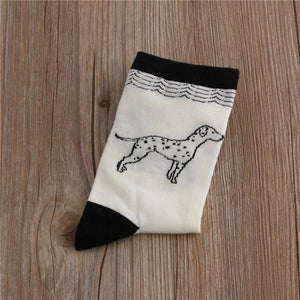 Embroidered Womens Dog Lover Cotton SocksSocksDalmatian