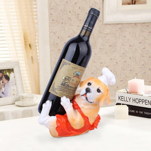 English Bulldog and Labrador Love Wine Holder StatuesHome Decor