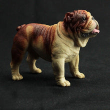 Load image into Gallery viewer, Image of a cutest lifelike standing English Bulldog figurine in the color brown and white made of PVC