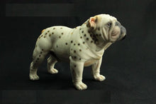 Load image into Gallery viewer, Image of a cutest white color with spots English Bulldog statue figurine made of PVC