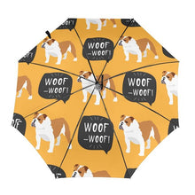 Load image into Gallery viewer, English Bulldog Love Automatic Umbrellas-Accessories-Accessories, Dogs, English Bulldog, Umbrella-Yellow - Inside Print-3