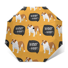 Load image into Gallery viewer, English Bulldog Love Automatic Umbrellas-Accessories-Accessories, Dogs, English Bulldog, Umbrella-Yellow - Outer Print-4