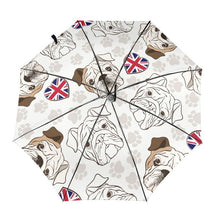 Load image into Gallery viewer, English Bulldog Love Automatic Umbrellas-Accessories-Accessories, Dogs, English Bulldog, Umbrella-White - Inside Print-5