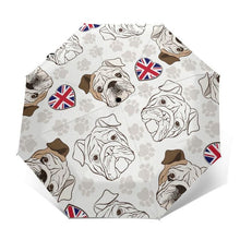 Load image into Gallery viewer, English Bulldog Love Automatic Umbrellas-Accessories-Accessories, Dogs, English Bulldog, Umbrella-White - Outer Print-6