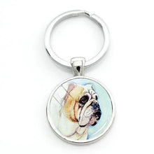 Load image into Gallery viewer, English Bulldog Love Glass Dome Keychains-Accessories-Accessories, Dogs, English Bulldog, Keychain-White and Fawn - Adult-3