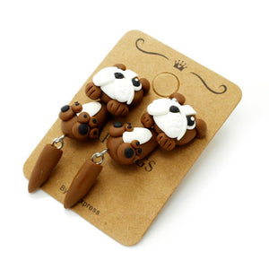 English Bulldog Love Handmade Polymer Clay EarringsDog Themed Jewellery