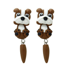 Load image into Gallery viewer, English Bulldog Love Handmade Polymer Clay EarringsDog Themed Jewellery