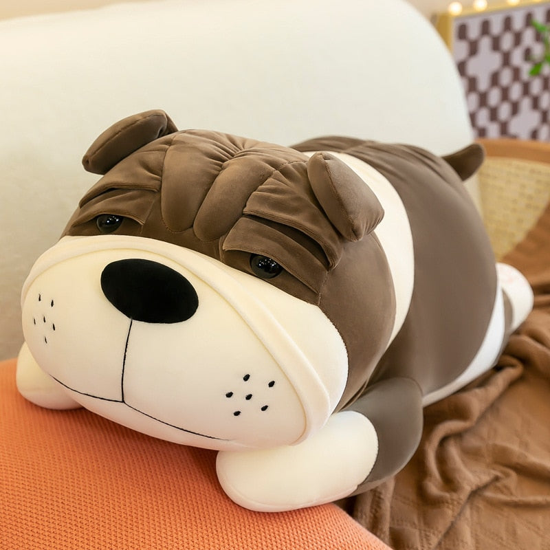 English Bulldog Love Huggable Stuffed Animal Plush Toys-Soft Toy-Dogs, English Bulldog, Home Decor, Soft Toy, Stuffed Animal-Medium-Brown-2