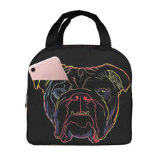 Load image into Gallery viewer, Image of an insulated Bulldog lunch bag with exterior pocket