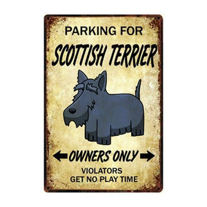 English Bulldog Love Reserved Parking Sign BoardCarScottish TerrierOne Size