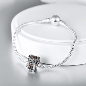 English Bulldog Love Silver Charm BeadDog Themed Jewellery