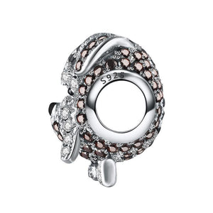 English Bulldog Love Silver Charm BeadDog Themed Jewellery