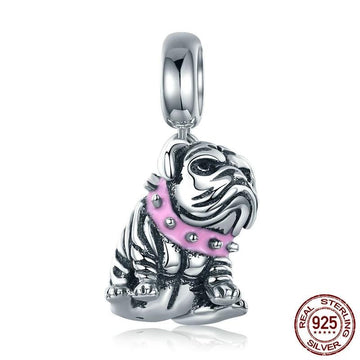 English Bulldog Love Silver Pendant Pendant Bamoer 972631 360x