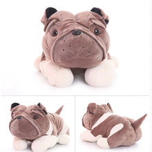 Load image into Gallery viewer, Images of english bulldog stuffed animal in gray and white