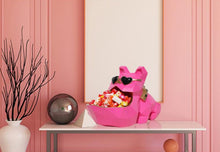 Load image into Gallery viewer, Image of an organiser english bulldog statue in the pink color kept on the table