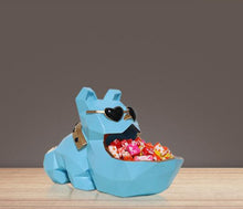 Load image into Gallery viewer, Image of an organiser english bulldog statue in the blue color