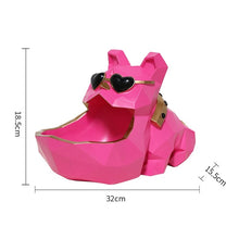 Load image into Gallery viewer, Size image of an organiser english bulldog statue in the red color