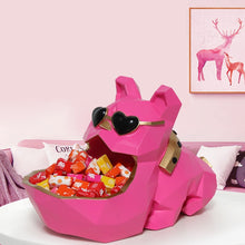 Load image into Gallery viewer, Image of an organiser english bulldog statue in the pink color