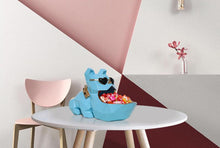 Load image into Gallery viewer, Image of an organiser english bulldog statue in the blue color kept on the table