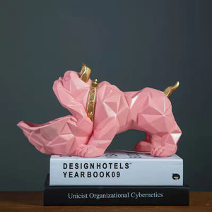 Image of a pink color organiser english bulldog statue
